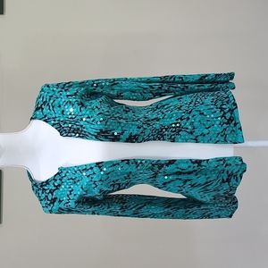 INC International Concepts Zebra Print Sequin Sweater